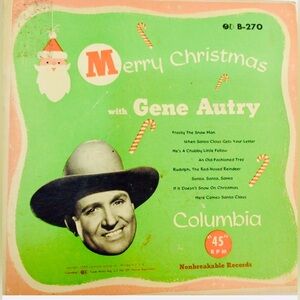 Gene Autry Merry Christmas Original Vinyl 45 RPM NO Record Sleeve Only